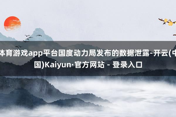 体育游戏app平台国度动力局发布的数据泄露-开云(中国)Kaiyun·官方网站 - 登录入口