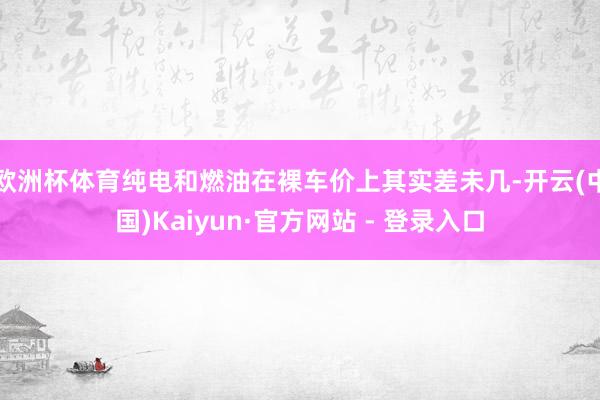 欧洲杯体育纯电和燃油在裸车价上其实差未几-开云(中国)Kaiyun·官方网站 - 登录入口