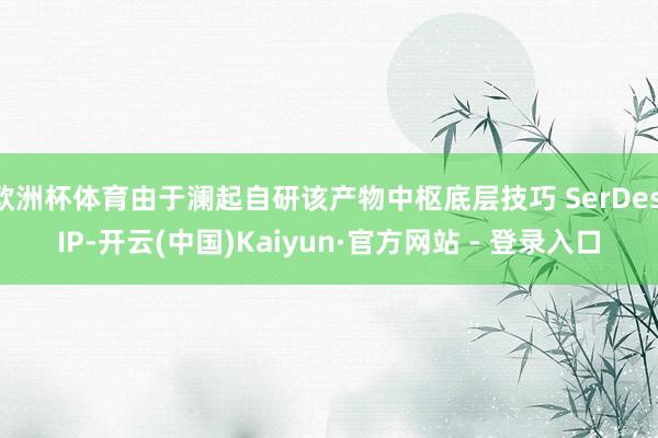 欧洲杯体育由于澜起自研该产物中枢底层技巧 SerDes IP-开云(中国)Kaiyun·官方网站 - 登录入口