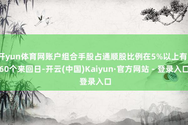 开yun体育网账户组合手股占通顺股比例在5%以上有160个来回日-开云(中国)Kaiyun·官方网站 - 登录入口