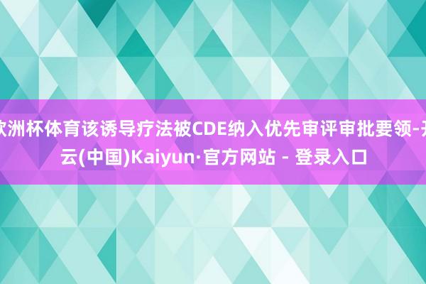 欧洲杯体育该诱导疗法被CDE纳入优先审评审批要领-开云(中国)Kaiyun·官方网站 - 登录入口