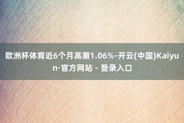 欧洲杯体育近6个月高潮1.06%-开云(中国)Kaiyun·官方网站 - 登录入口