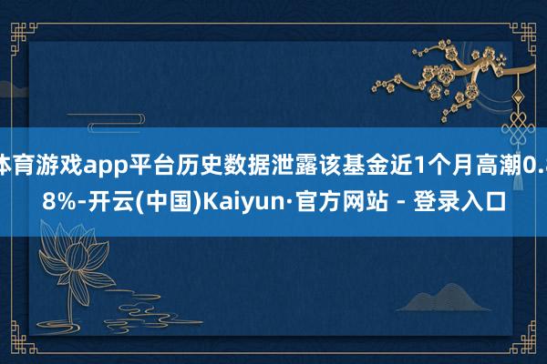 体育游戏app平台历史数据泄露该基金近1个月高潮0.88%-开云(中国)Kaiyun·官方网站 - 登录入口