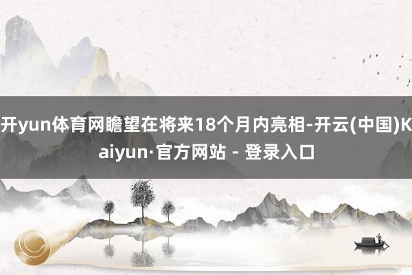 开yun体育网瞻望在将来18个月内亮相-开云(中国)Kaiyun·官方网站 - 登录入口